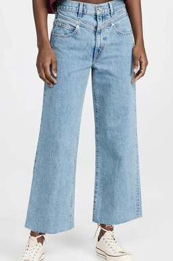 SLVRLAKE Grace Crop Double Yoke Jeans US S 27 Womens Blue Fool For Love $280